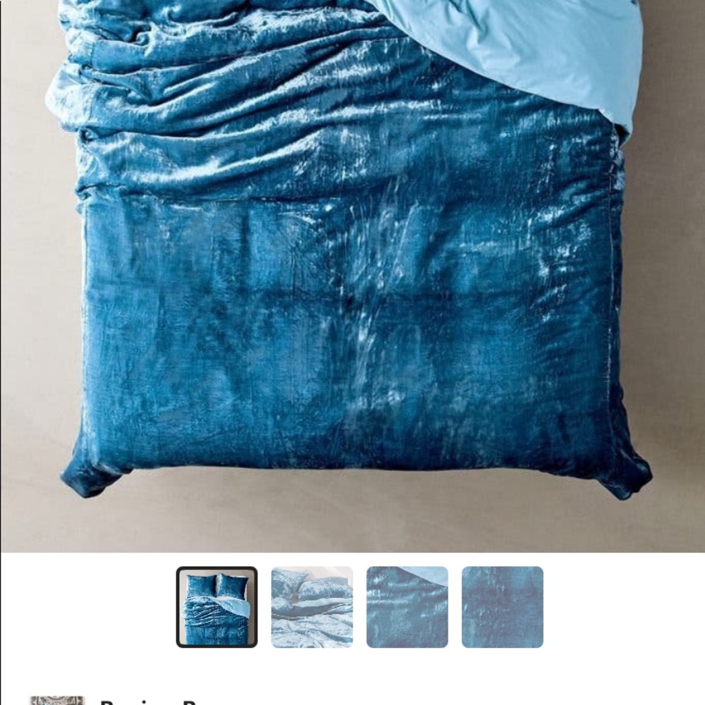 3 pc King sized crushed velvet duvet set